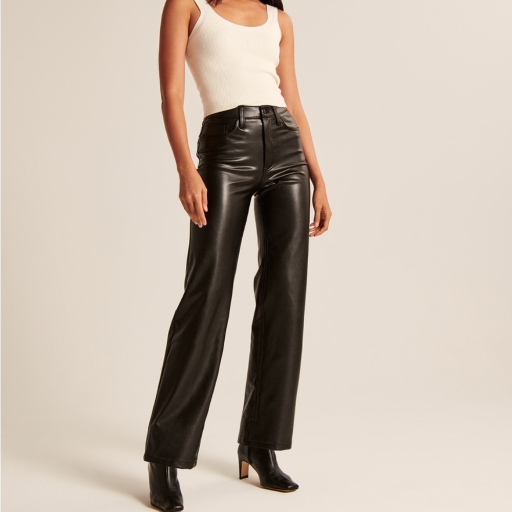 Abercrombie Black Faux Leather Pants